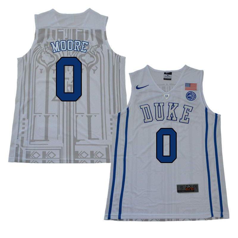 Duke Blue Devils #0 Wendell Moore College Basketball Jerseys Sale-White